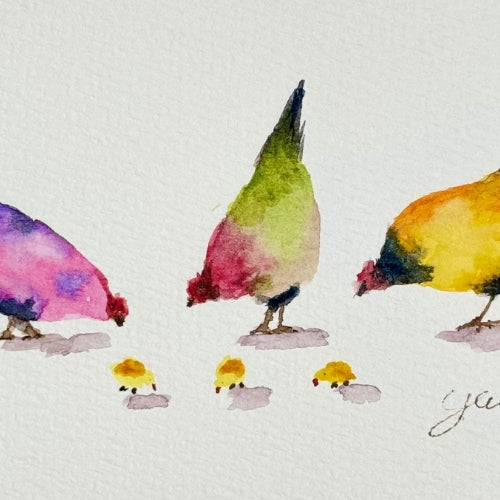 Colorful Chicken Barn animal Family Note Card