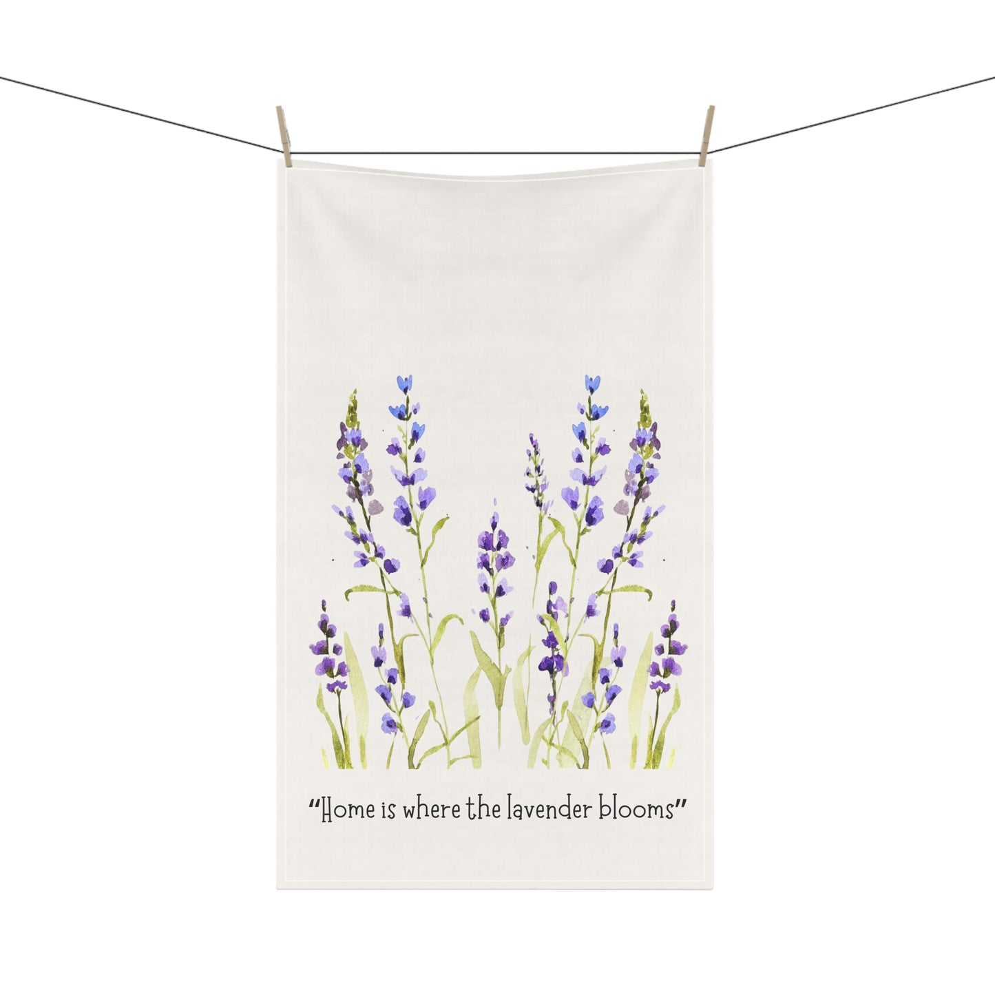 Lavender Bloom Cotton Tea Towels - " Home is where the lavender blooms"