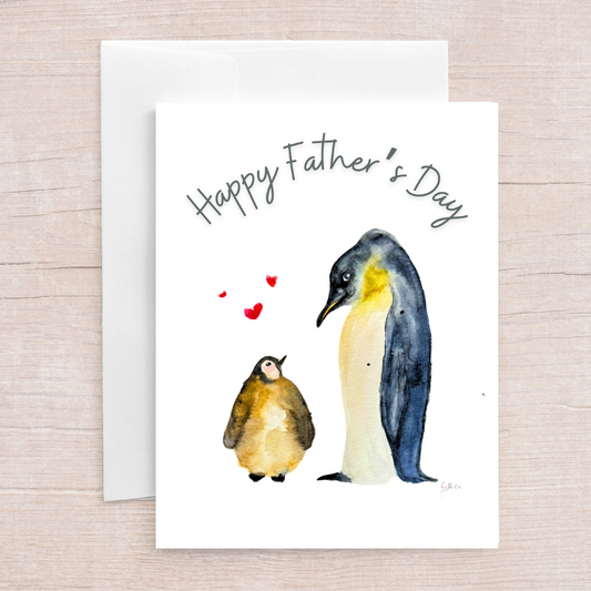 Happy Father’s day - Greeting card  Penguin family 02