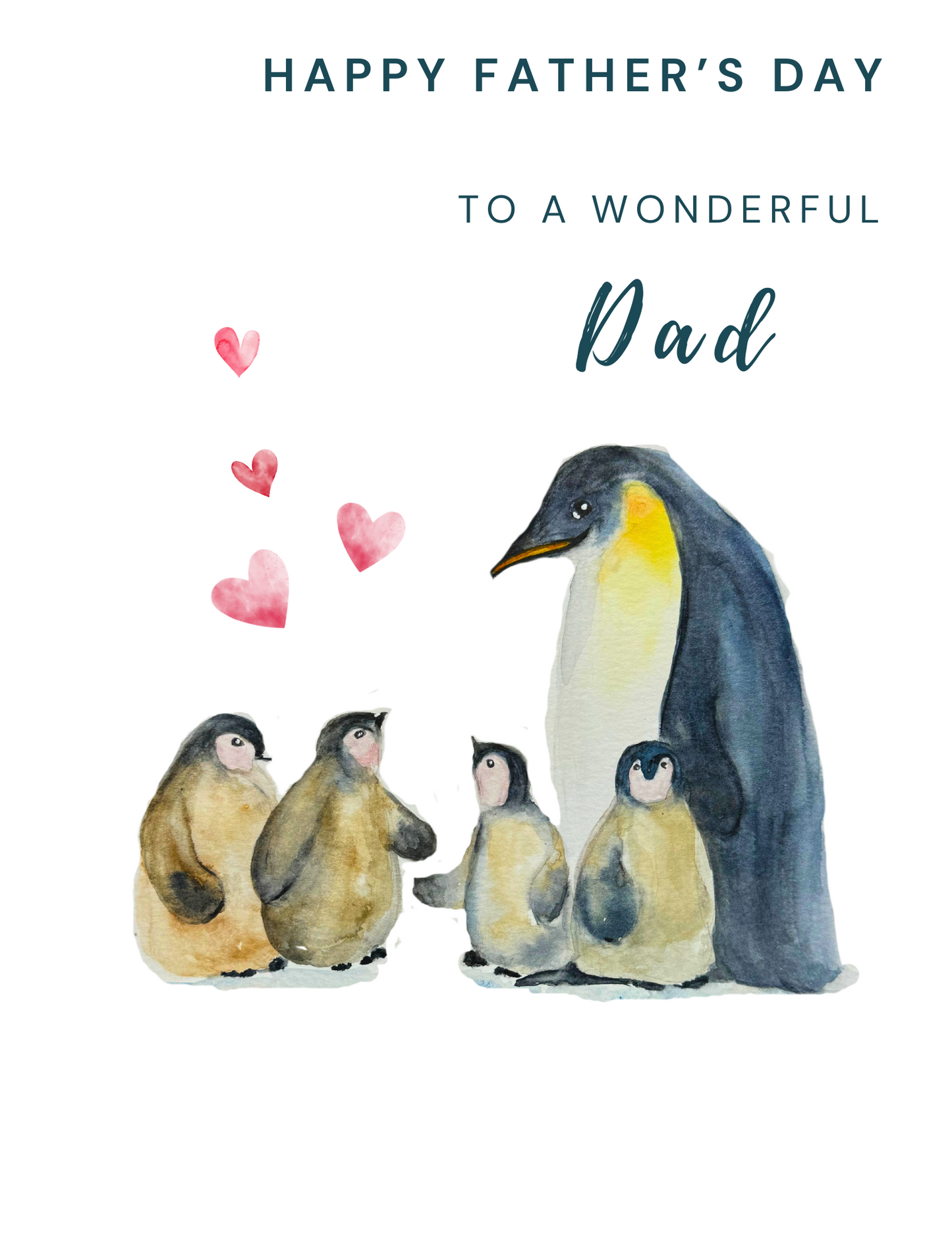 Happy Father’s day - Greeting card Penguin family 01