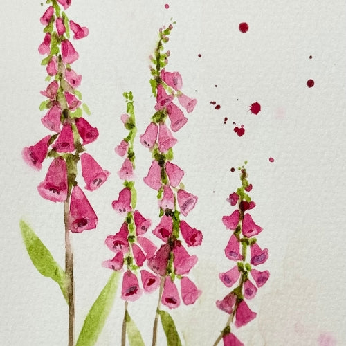 Pink Foxglove Note Card