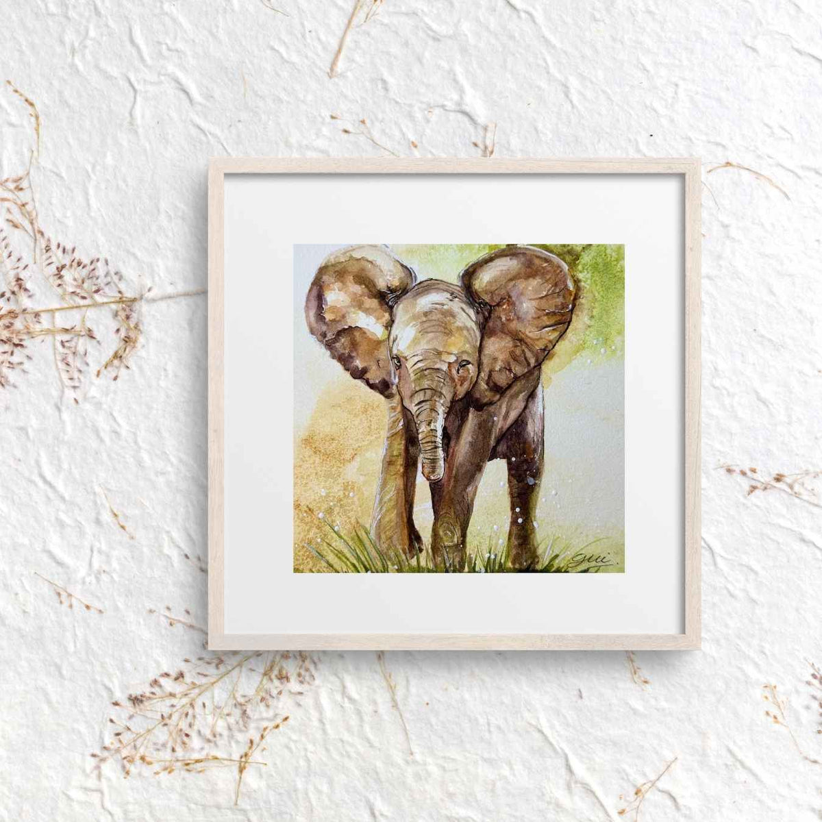 Baby Elephant Art Print | Yui Art - Yuiart