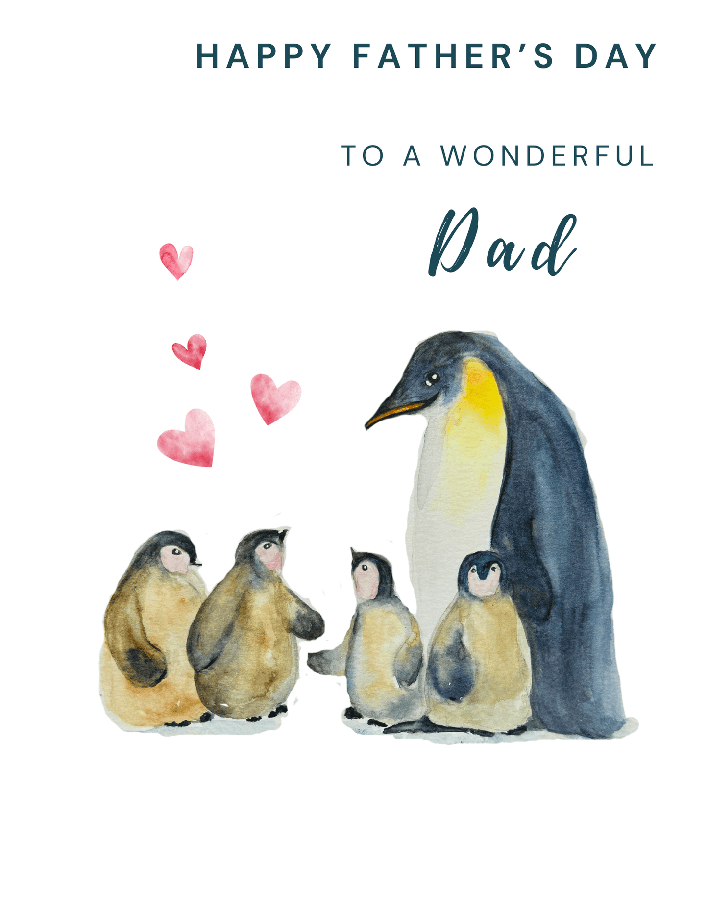 Happy Father’s day - Greeting card Penguin family 01 - Yuiart