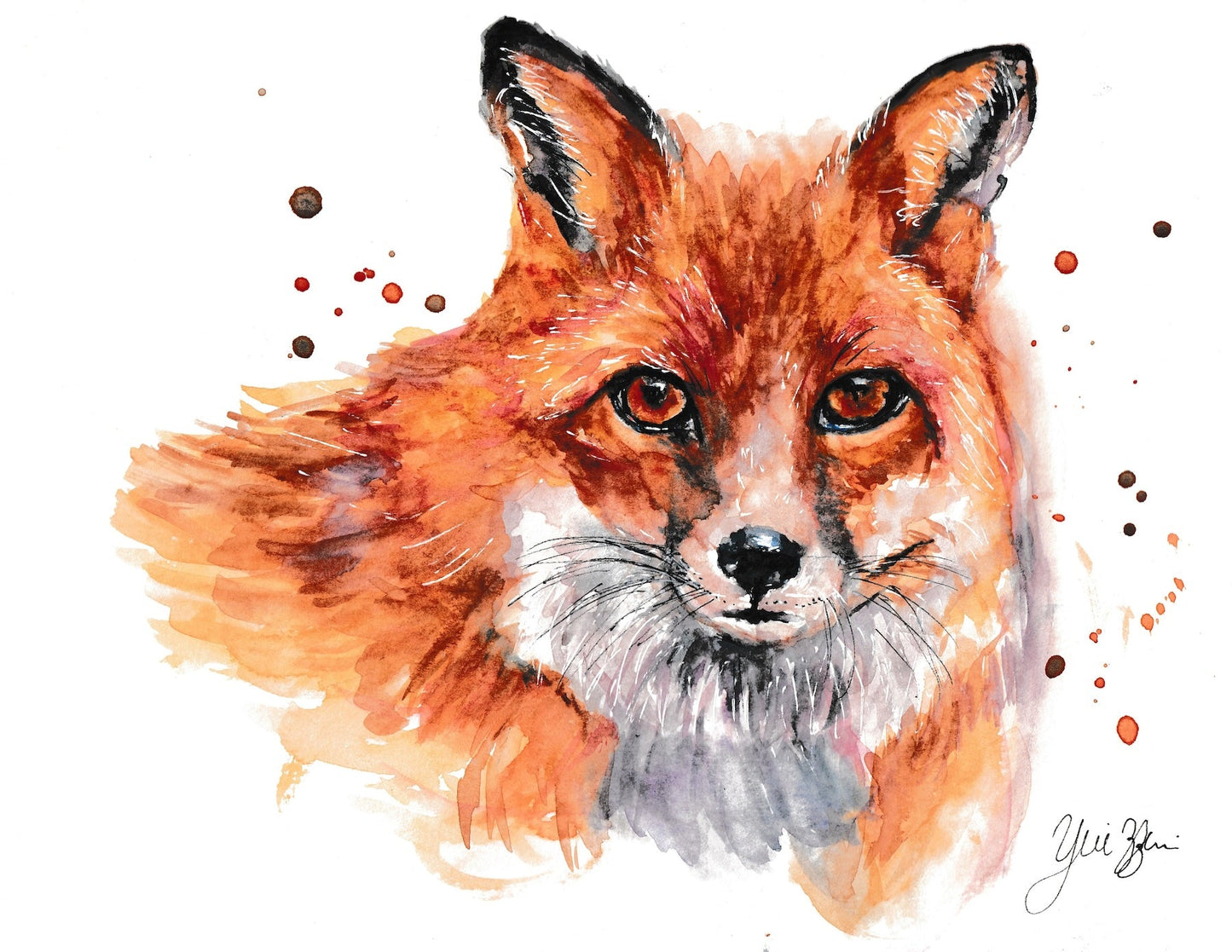 " Red fox " Original watercolor art - Yuiart