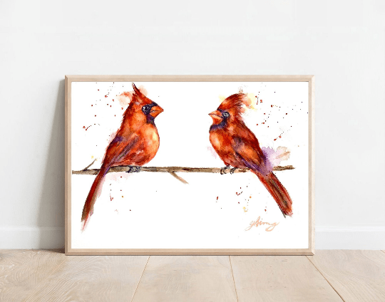 Twin Cardinal Art Print - Yuiart