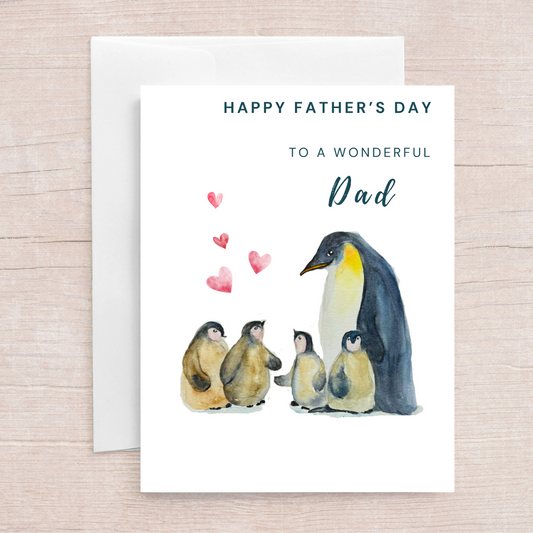 Happy Father’s day - Greeting card  Penguin family 01
