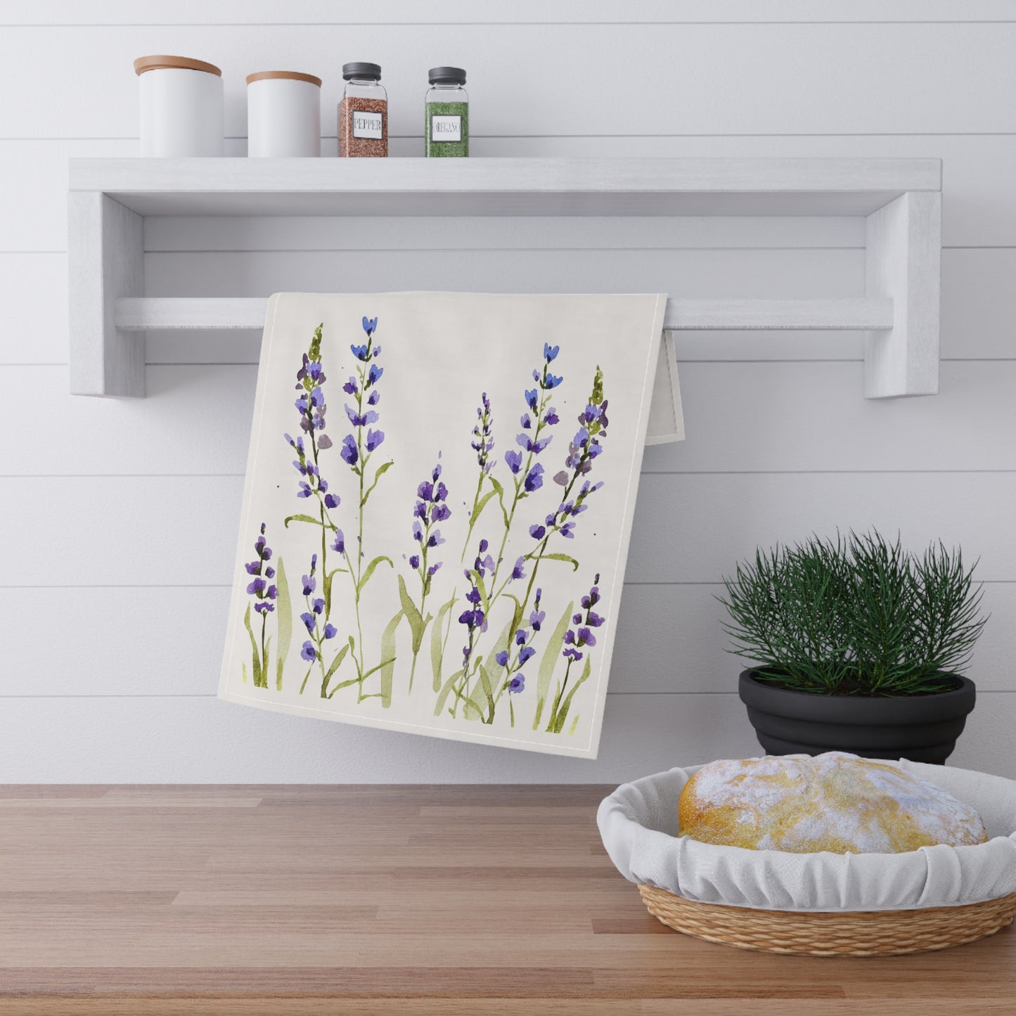 Lavender Bloom Cotton Tea Towels - Elegant Kitchen Décor for Home & Gifts