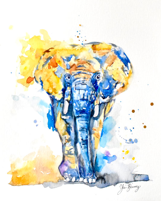 Watercolor Elephant Art Prints
