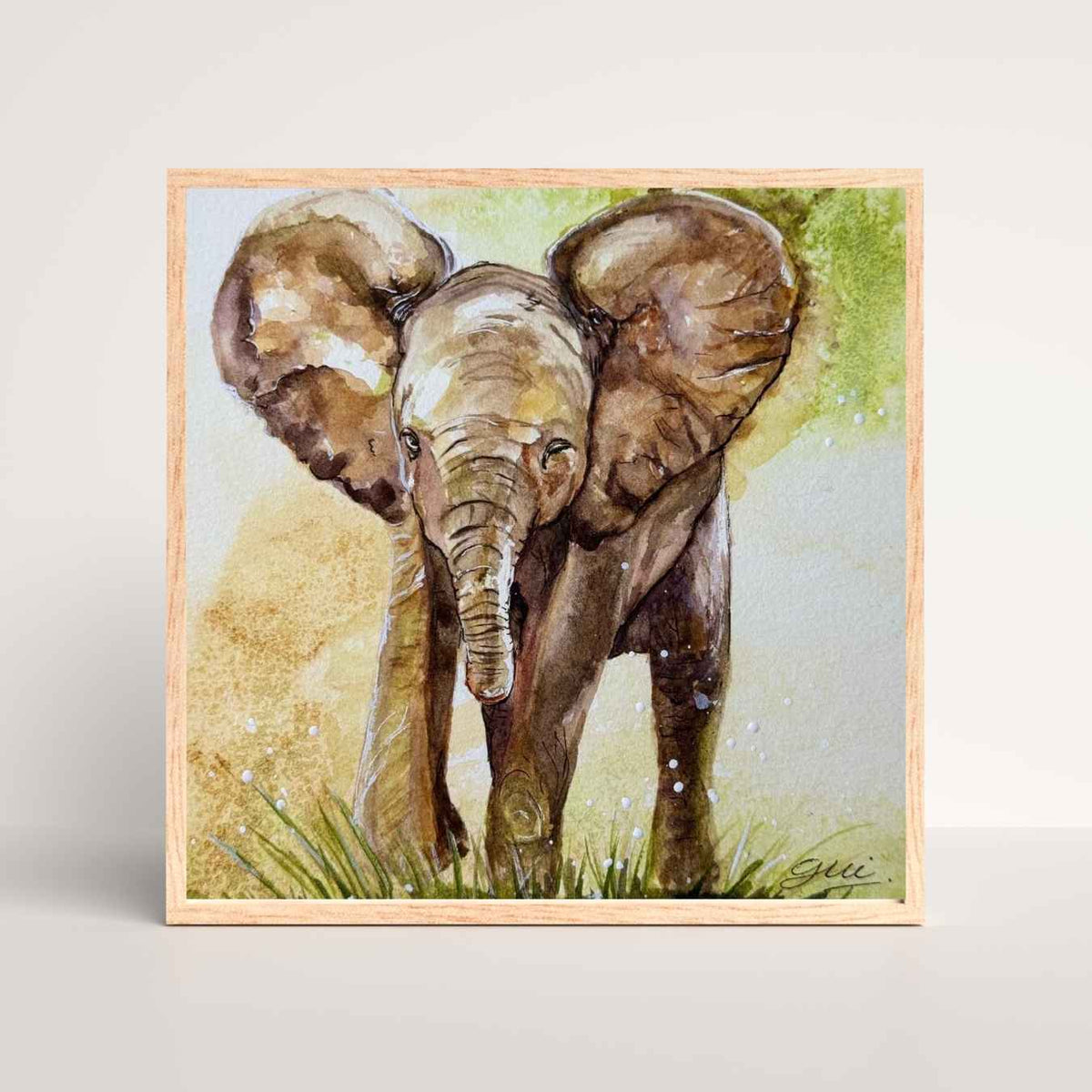 Baby Elephant Art Print | Yui Art - Yuiart