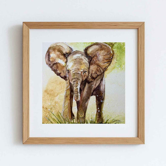 Baby Elephant Art Print | Yui Art - Yuiart