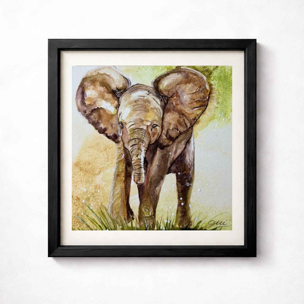 Baby Elephant Art Print | Yui Art - Yuiart