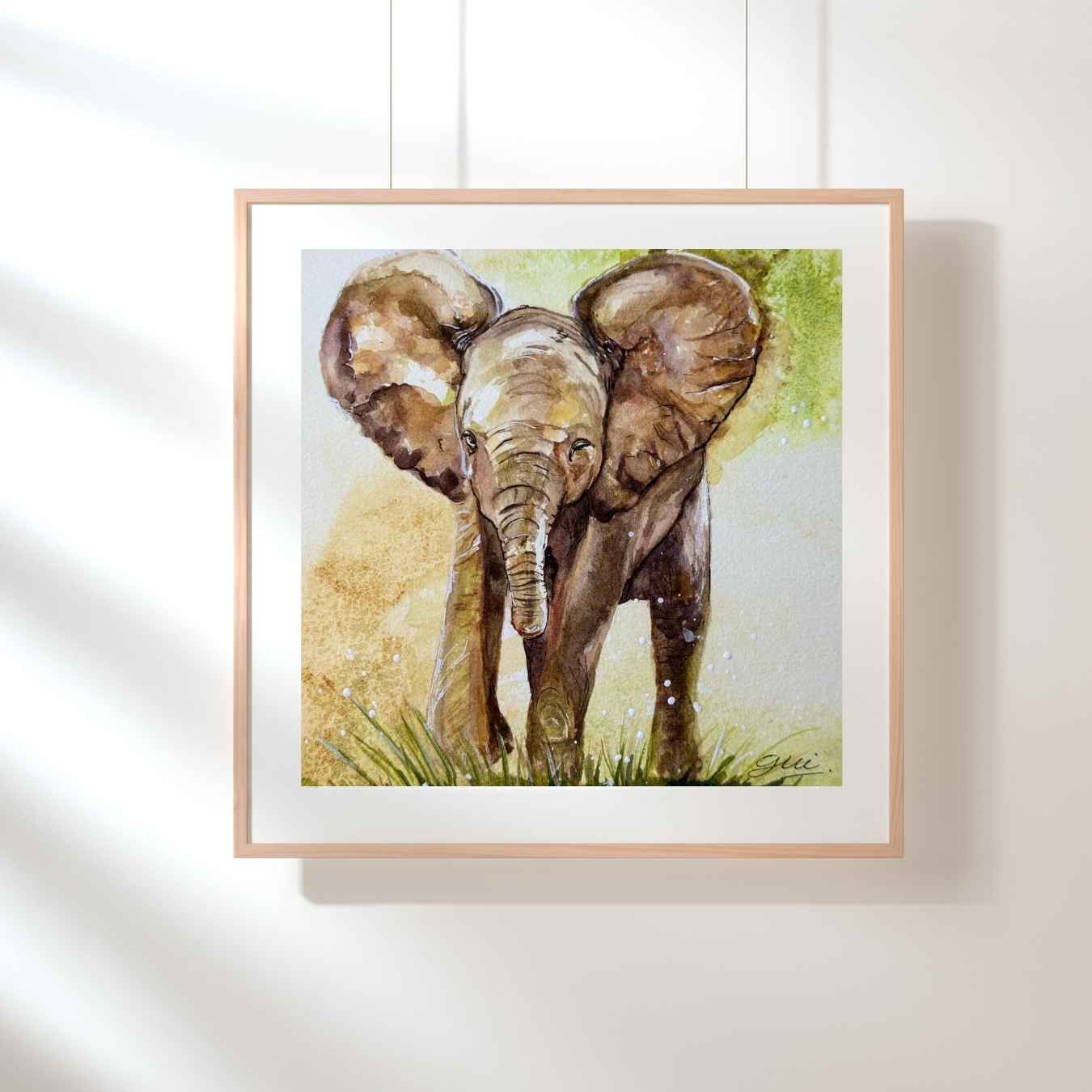 Baby Elephant Art Print | Yui Art - Yuiart