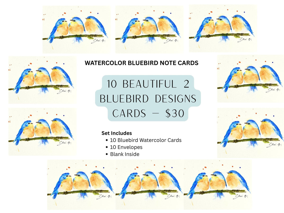 Blue Bird Holiday Card - Greeting Card with Envelope - Yuiart
