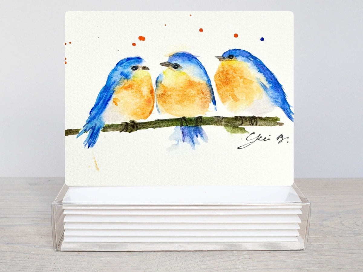Blue Bird Holiday Card - Greeting Card with Envelope - Yuiart