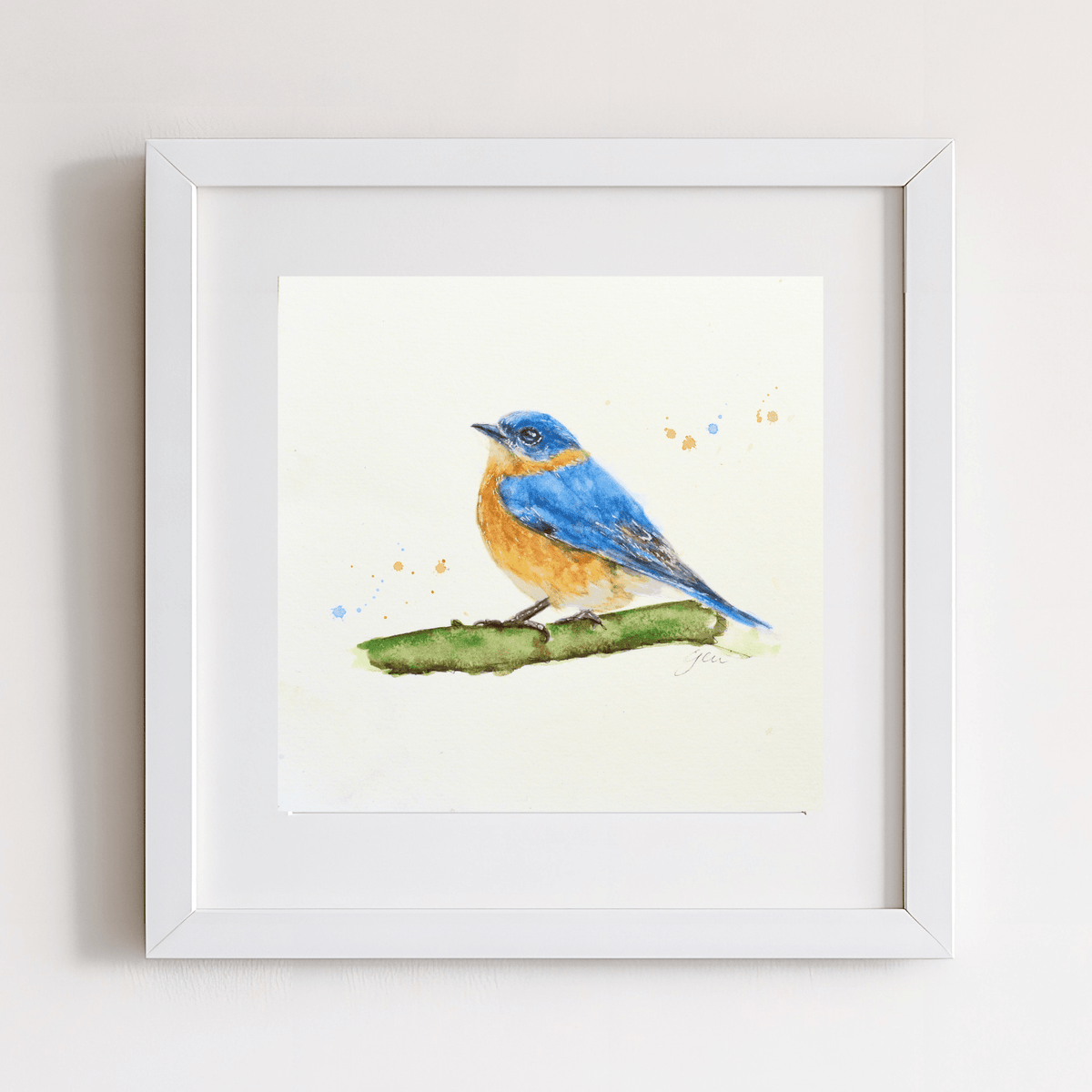 Blue Bird Watercolor Art Print | Yui Art - Yuiart