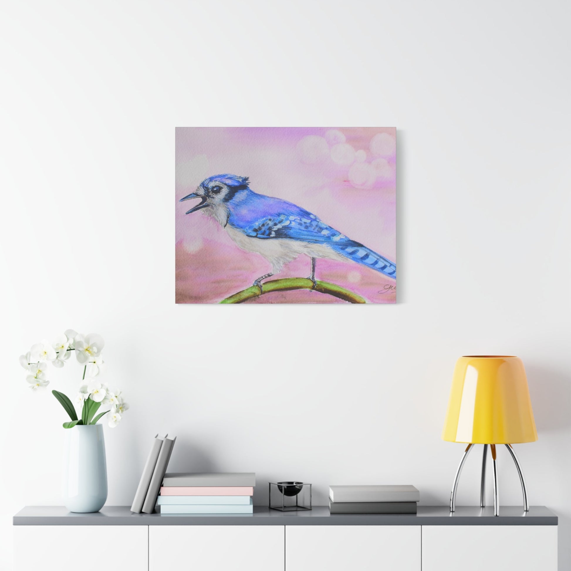Blue Jay Art Canvas Wall Decor - Vibrant Bird Painting for Nature Lovers - Yuiart