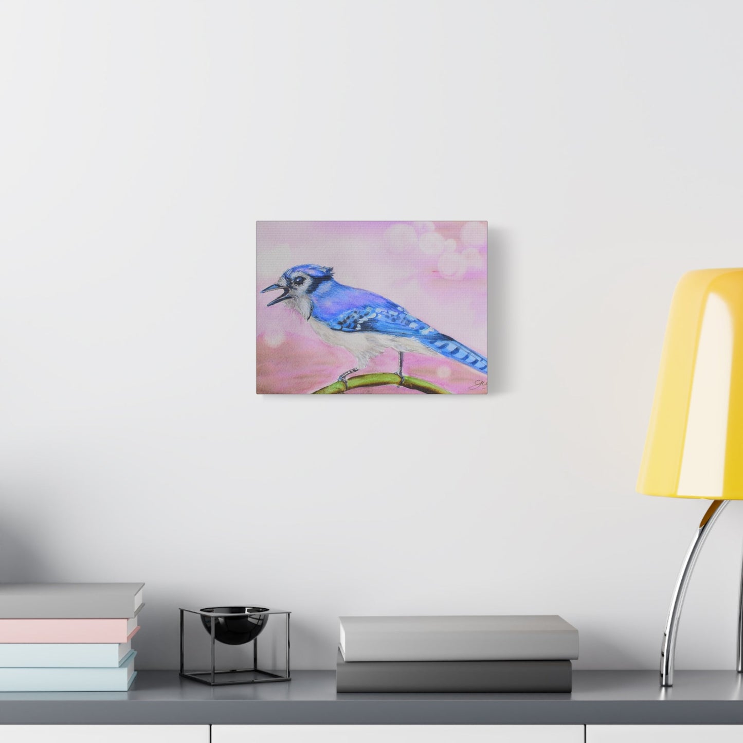 Blue Jay Art Canvas Wall Decor - Vibrant Bird Painting for Nature Lovers - Yuiart