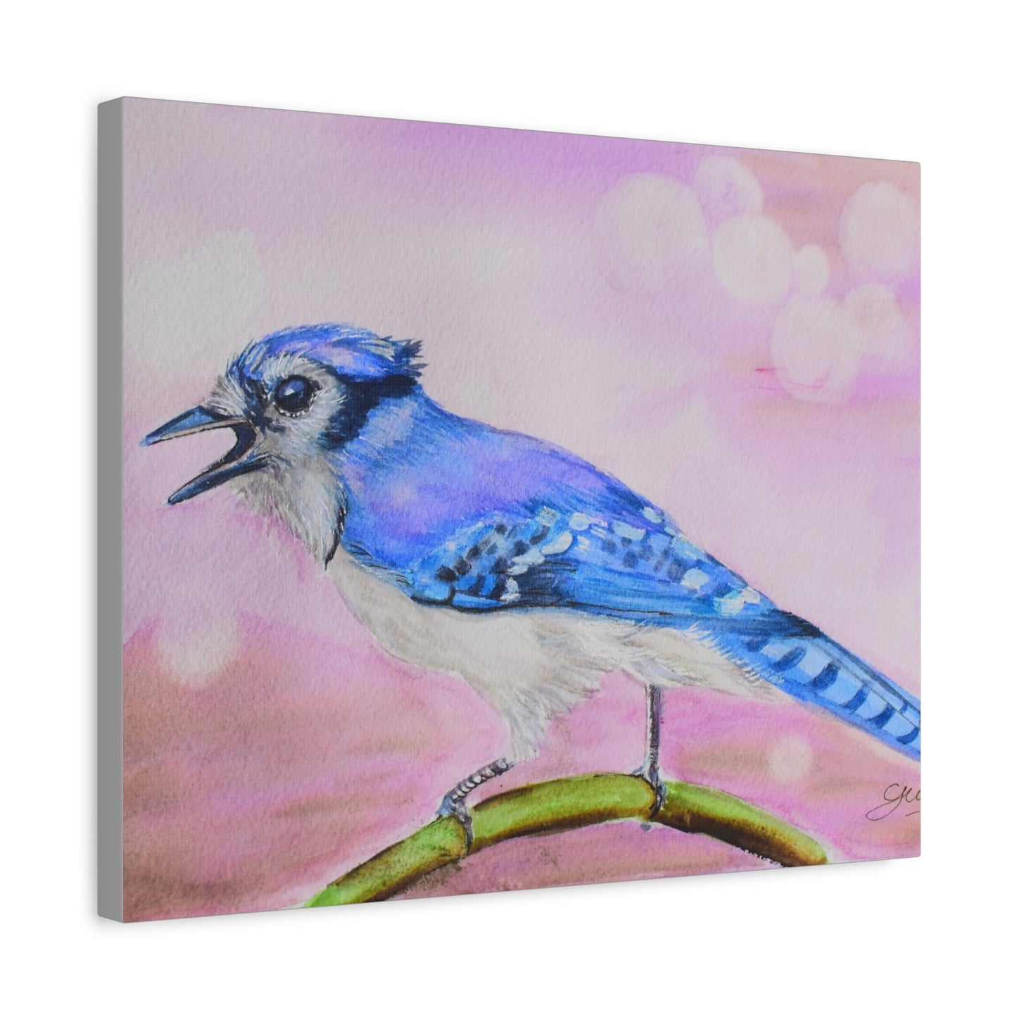 Blue Jay Art Canvas Wall Decor - Vibrant Bird Painting for Nature Lovers - Yuiart