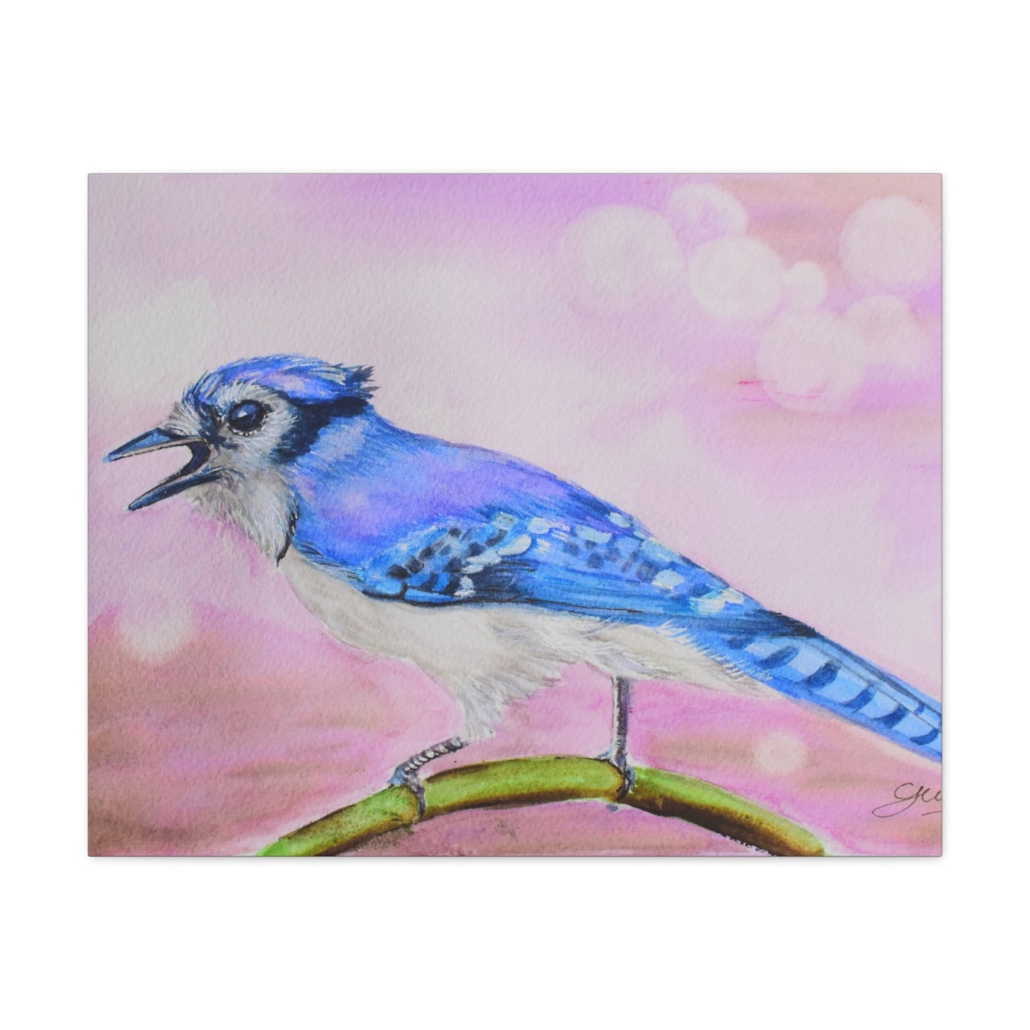 Blue Jay Art Canvas Wall Decor - Vibrant Bird Painting for Nature Lovers - Yuiart