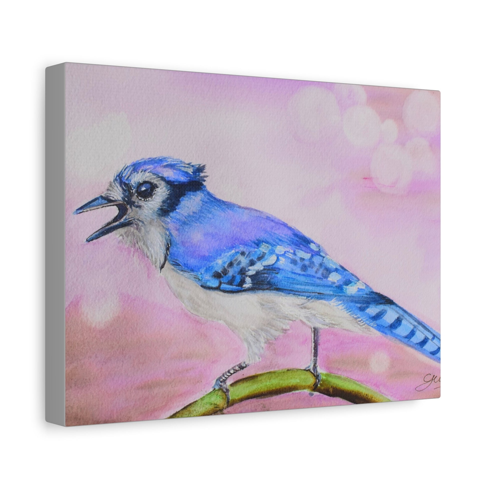 Blue Jay Art Canvas Wall Decor - Vibrant Bird Painting for Nature Lovers - Yuiart