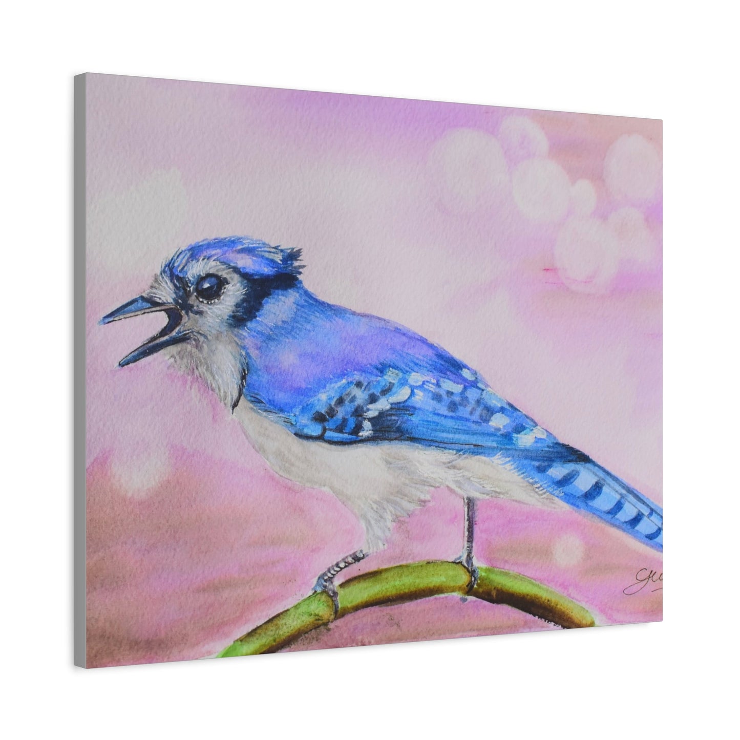 Blue Jay Art Canvas Wall Decor - Vibrant Bird Painting for Nature Lovers - Yuiart