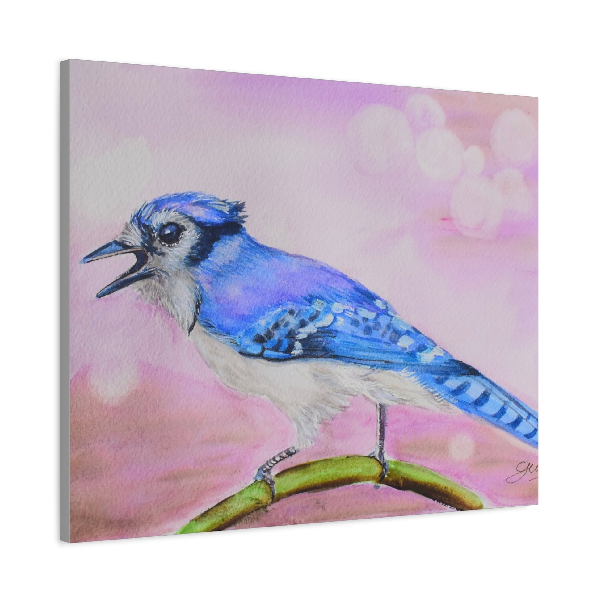 Blue Jay Art Canvas Wall Decor - Vibrant Bird Painting for Nature Lovers - Yuiart
