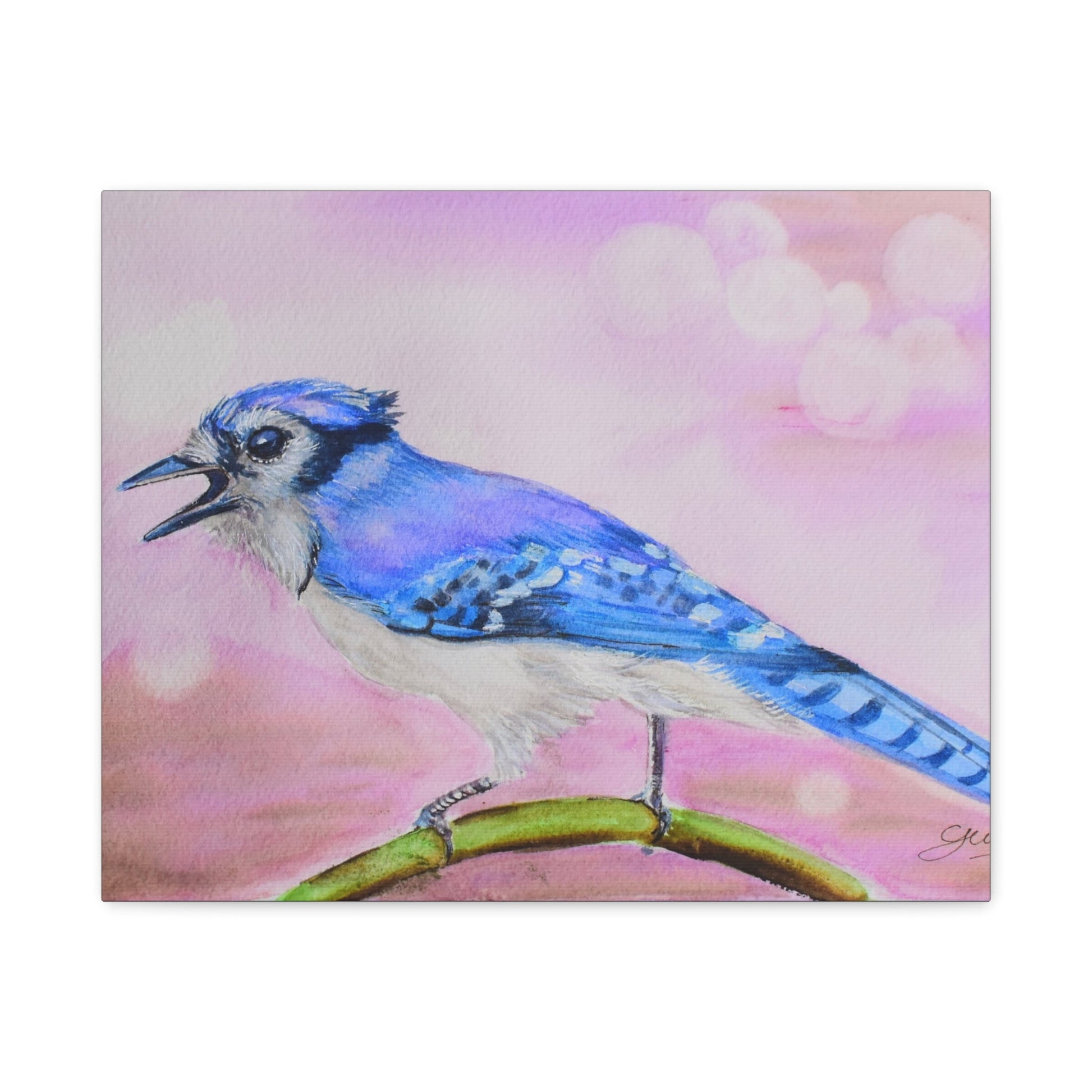 Blue Jay Art Canvas Wall Decor - Vibrant Bird Painting for Nature Lovers - Yuiart