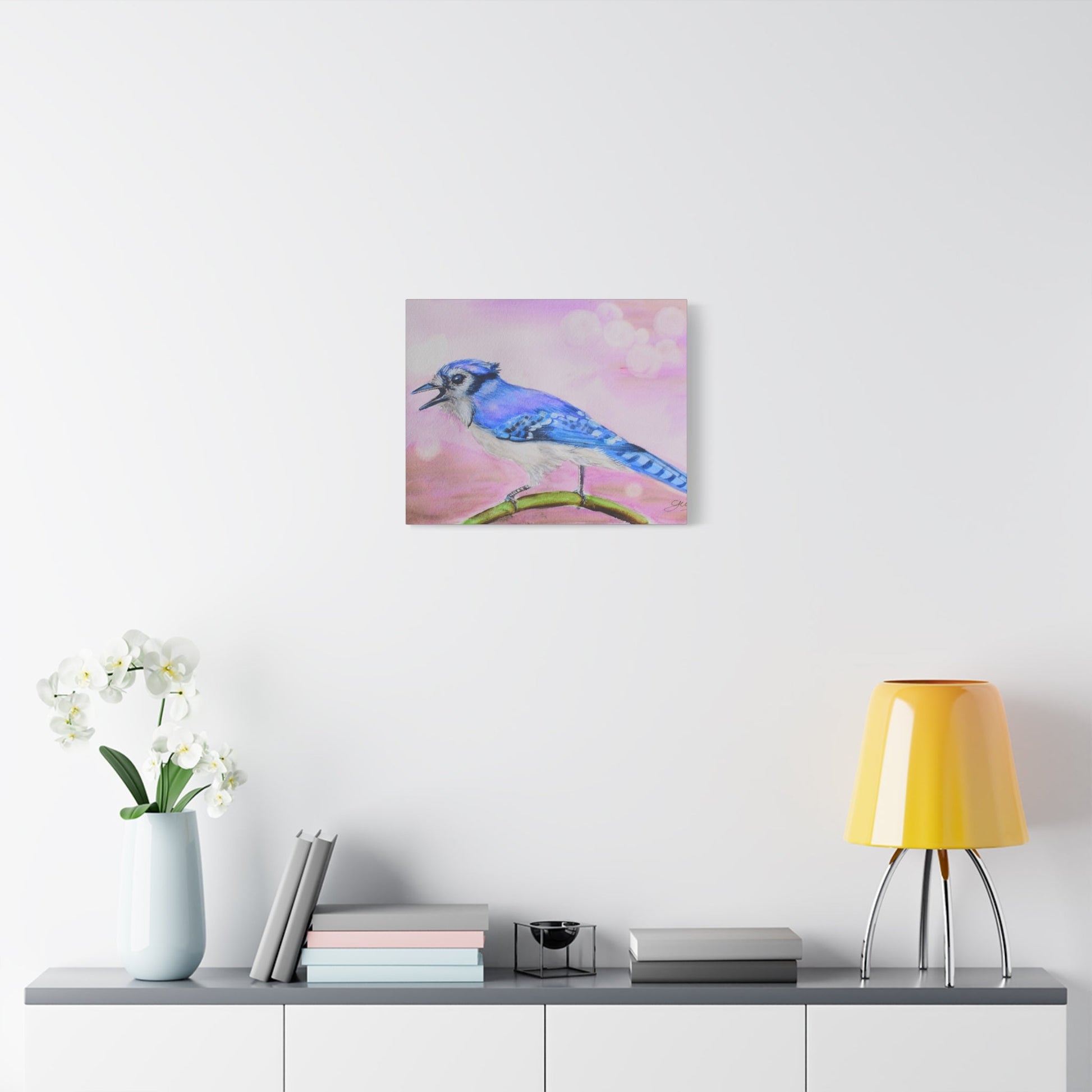 Blue Jay Art Canvas Wall Decor - Vibrant Bird Painting for Nature Lovers - Yuiart