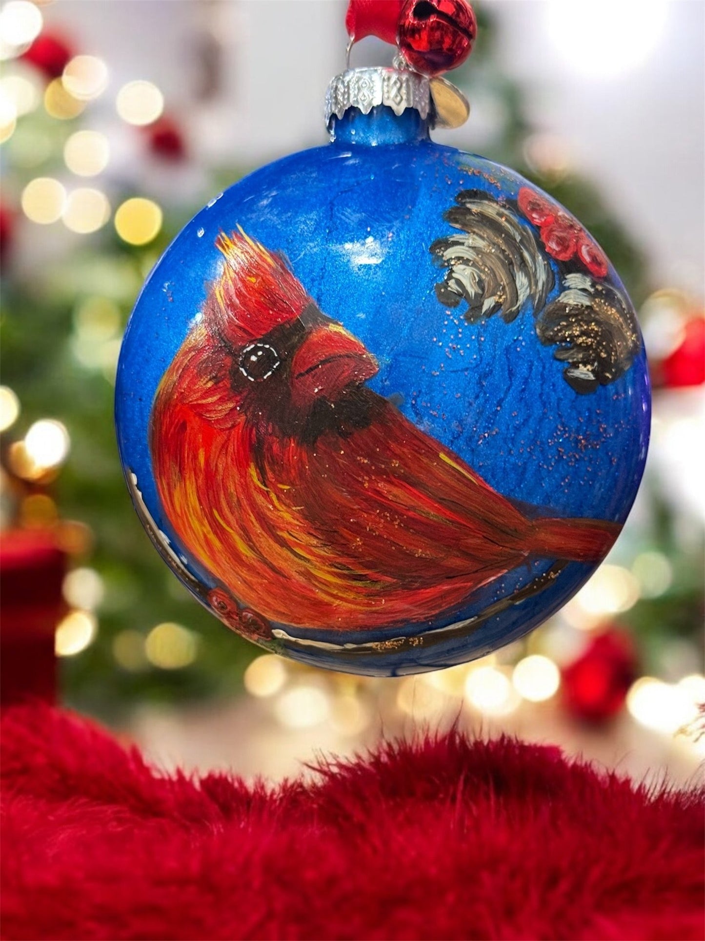 cardinal glass ornament - Yuiart