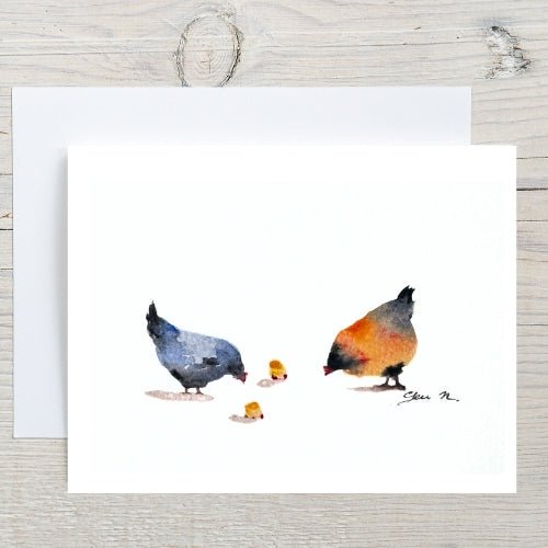 Chicken Barn animal Family Note Card - Yuiart