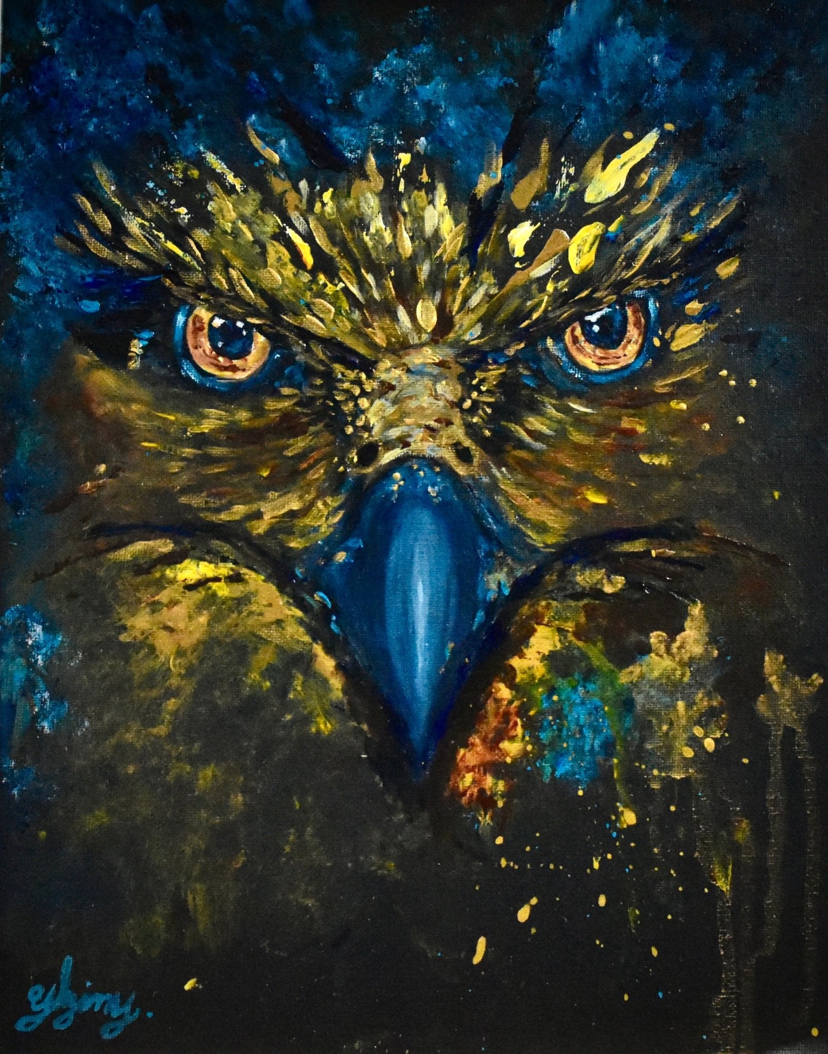 Fly By night ( Eagle) in Blue on Black - Yuiart