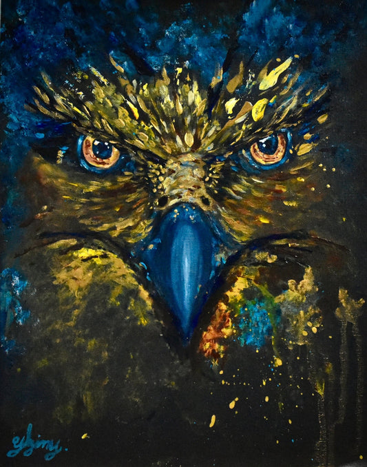 Fly By night ( Eagle) in Blue on Black - Yuiart