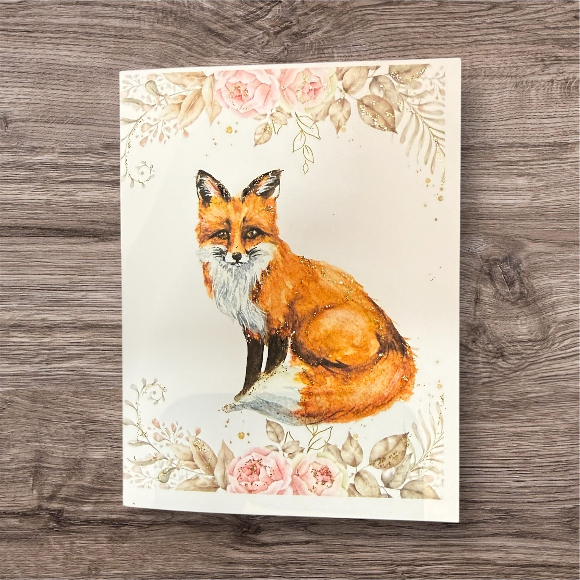 Fox Holiday Greeting Card - Watercolor Christmas Card with Envelope Description: - Yuiart