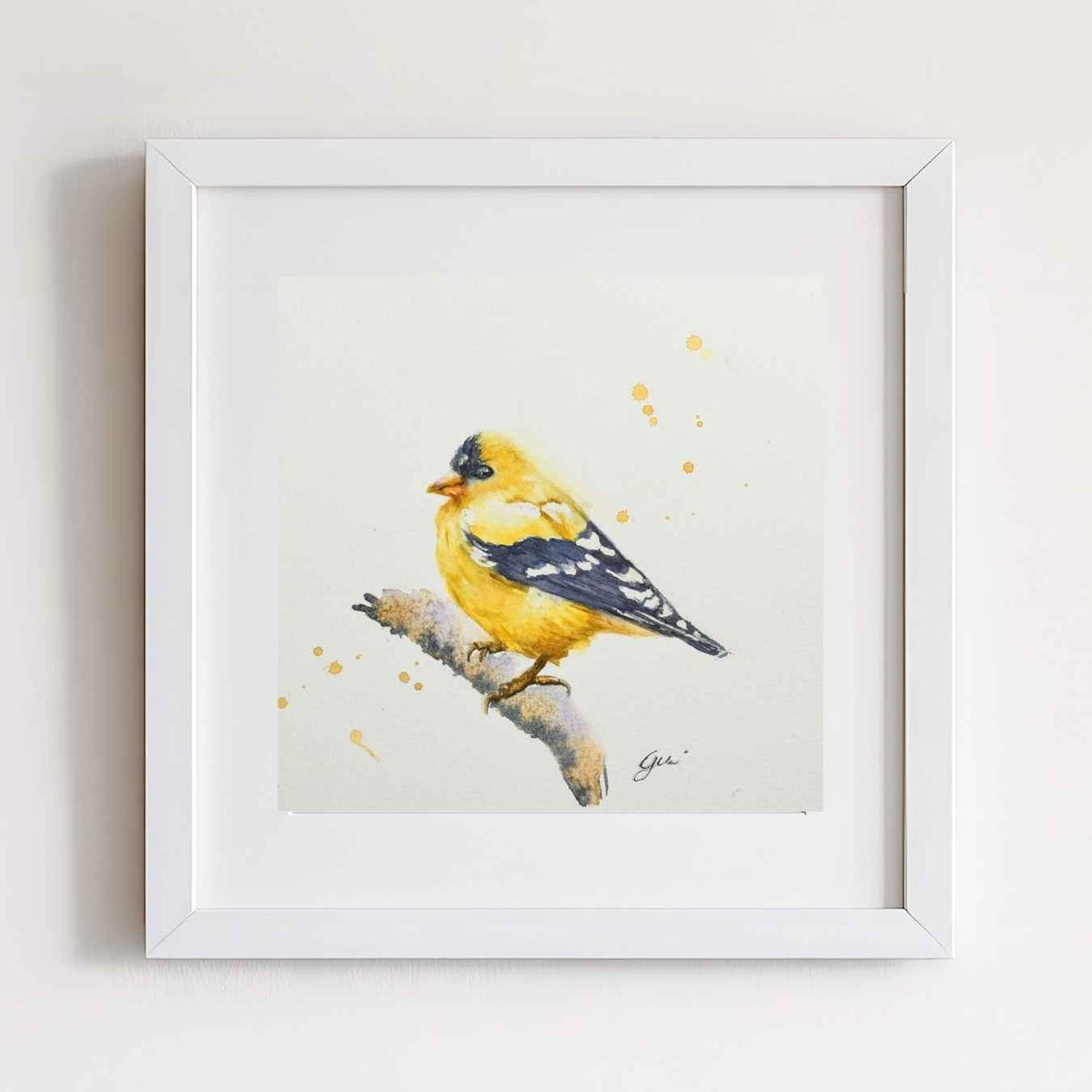 Goldfinch Watercolor Art Print | Yui Art - Yuiart