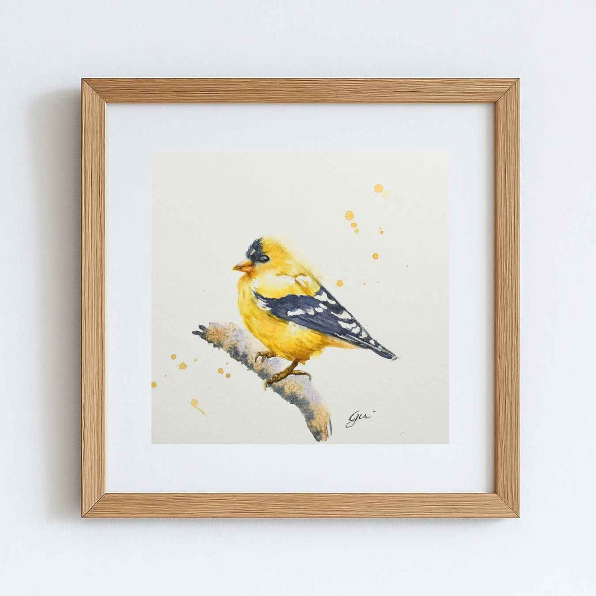 Goldfinch Watercolor Art Print | Yui Art - Yuiart