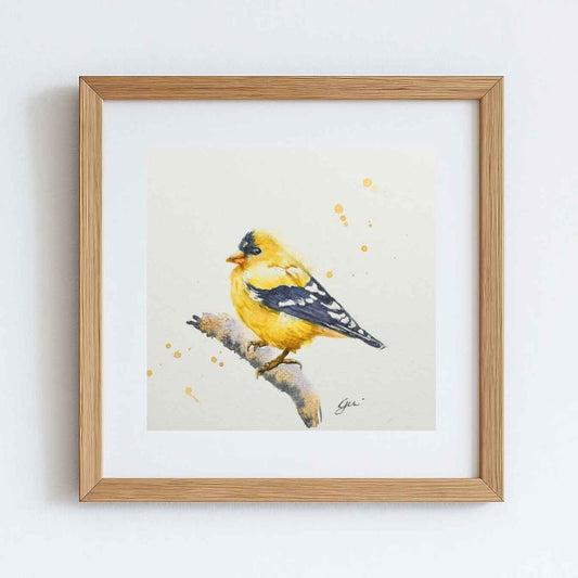 Goldfinch Watercolor Art Print | Yui Art - Yuiart