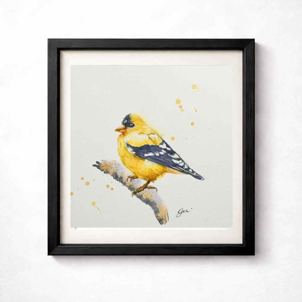 Goldfinch Watercolor Art Print | Yui Art - Yuiart