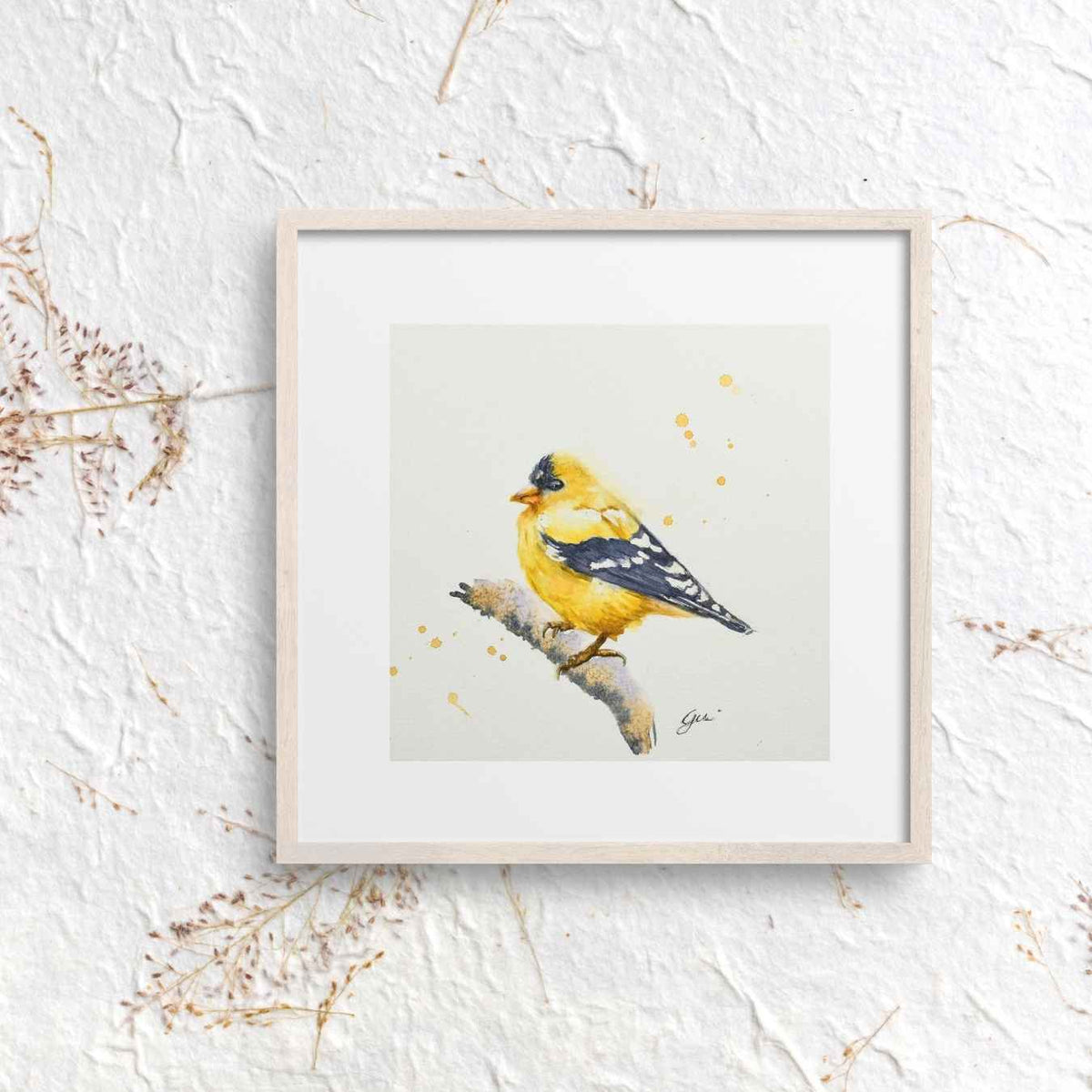 Goldfinch Watercolor Art Print | Yui Art - Yuiart
