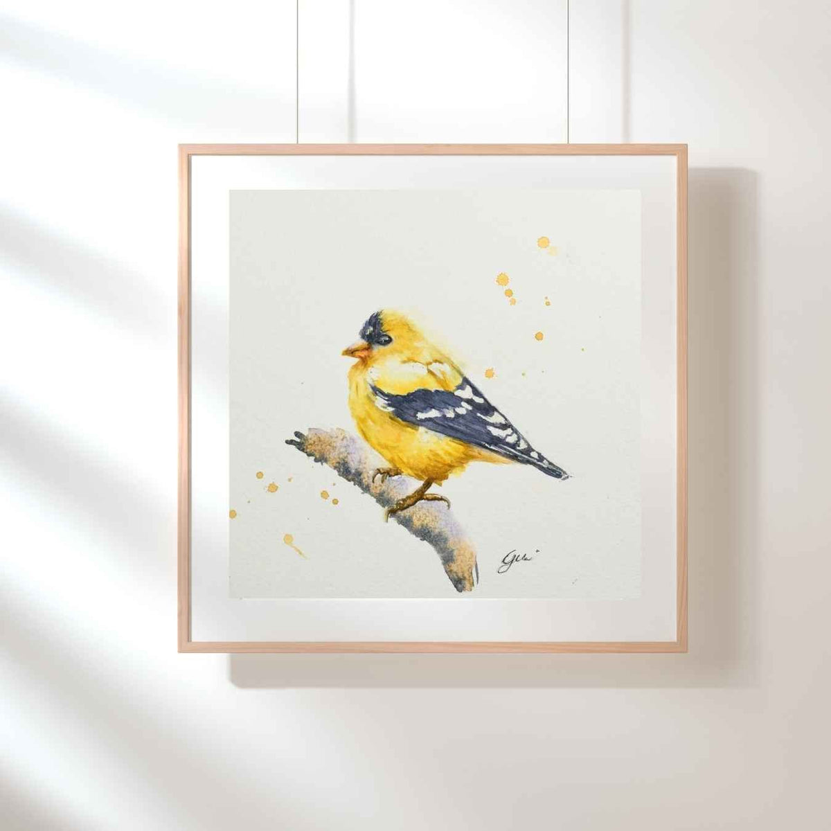 Goldfinch Watercolor Art Print | Yui Art - Yuiart