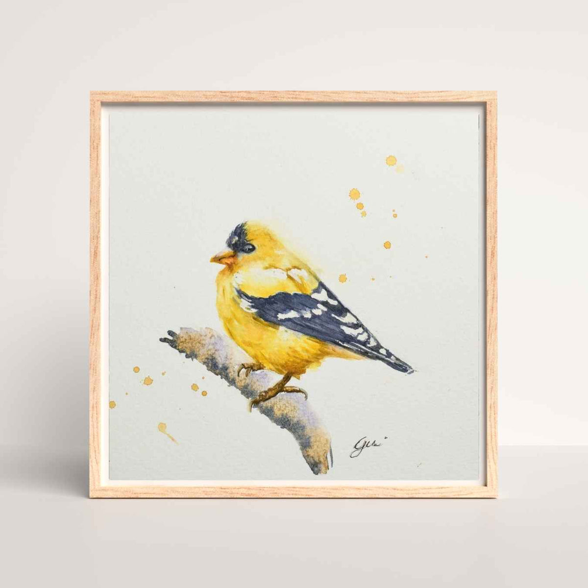 Goldfinch Watercolor Art Print | Yui Art - Yuiart