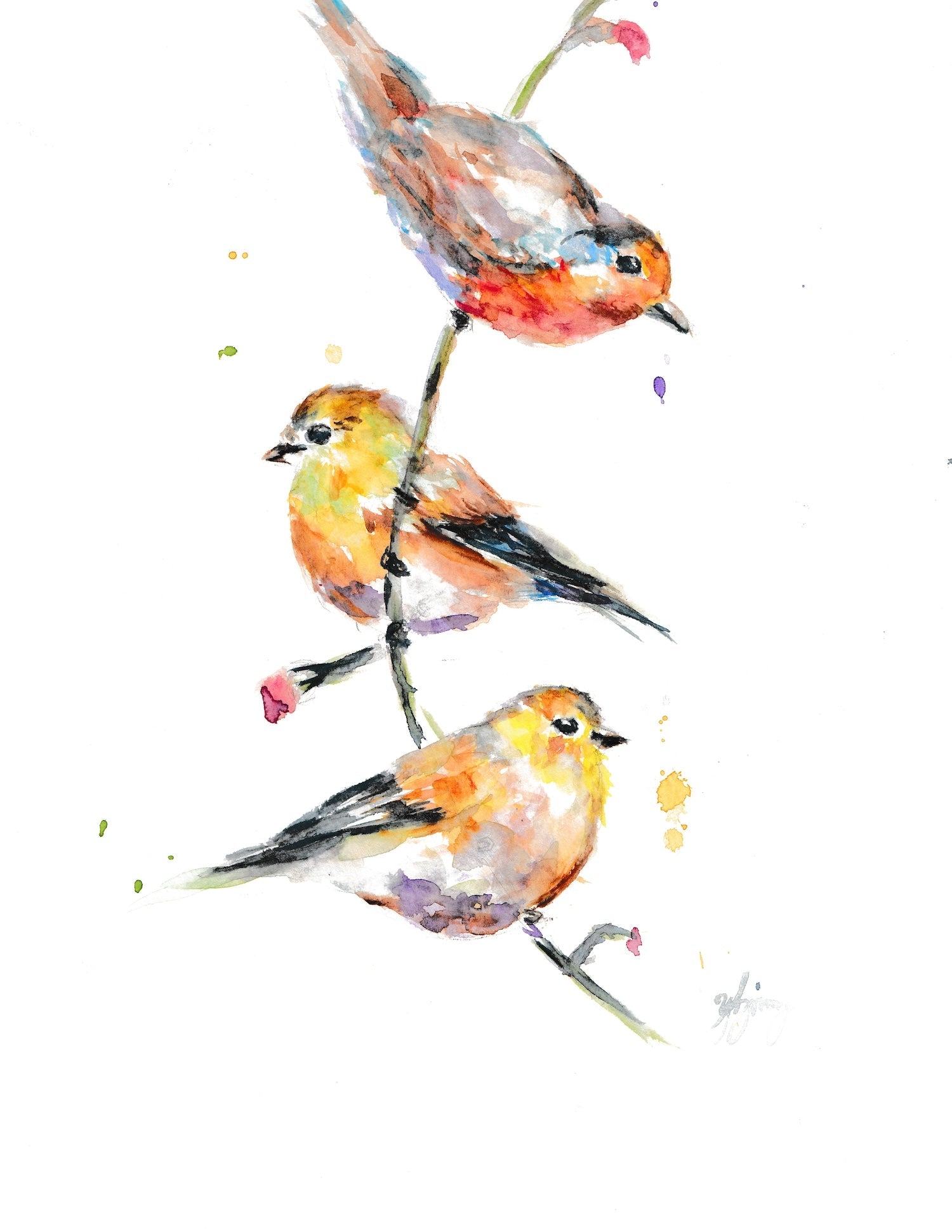 Hanging 3 Birds - Yuiart