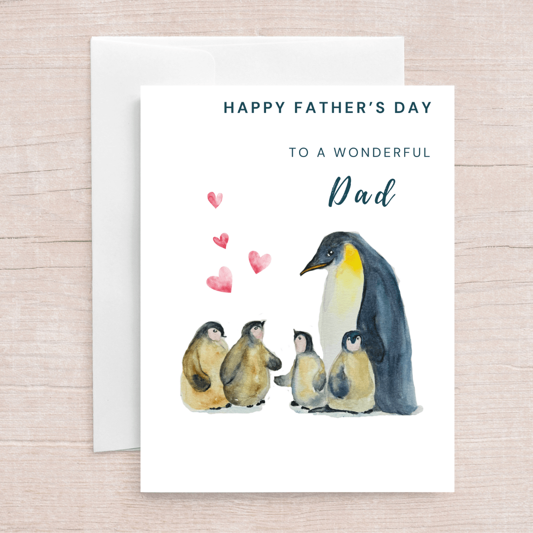 Happy Father’s day - Greeting card Penguin family 01 - Yuiart