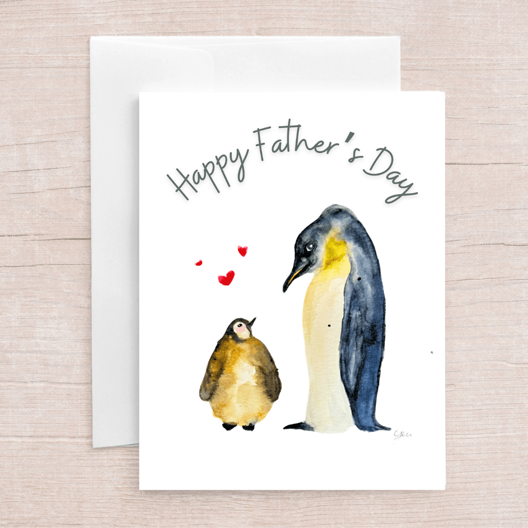 Happy Father’s day - Greeting card Penguin family 02 - Yuiart