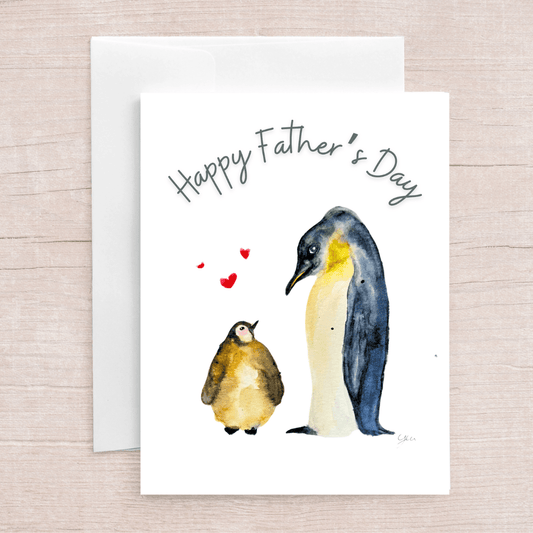 Happy Father’s day - Greeting card Penguin family 02 - Yuiart