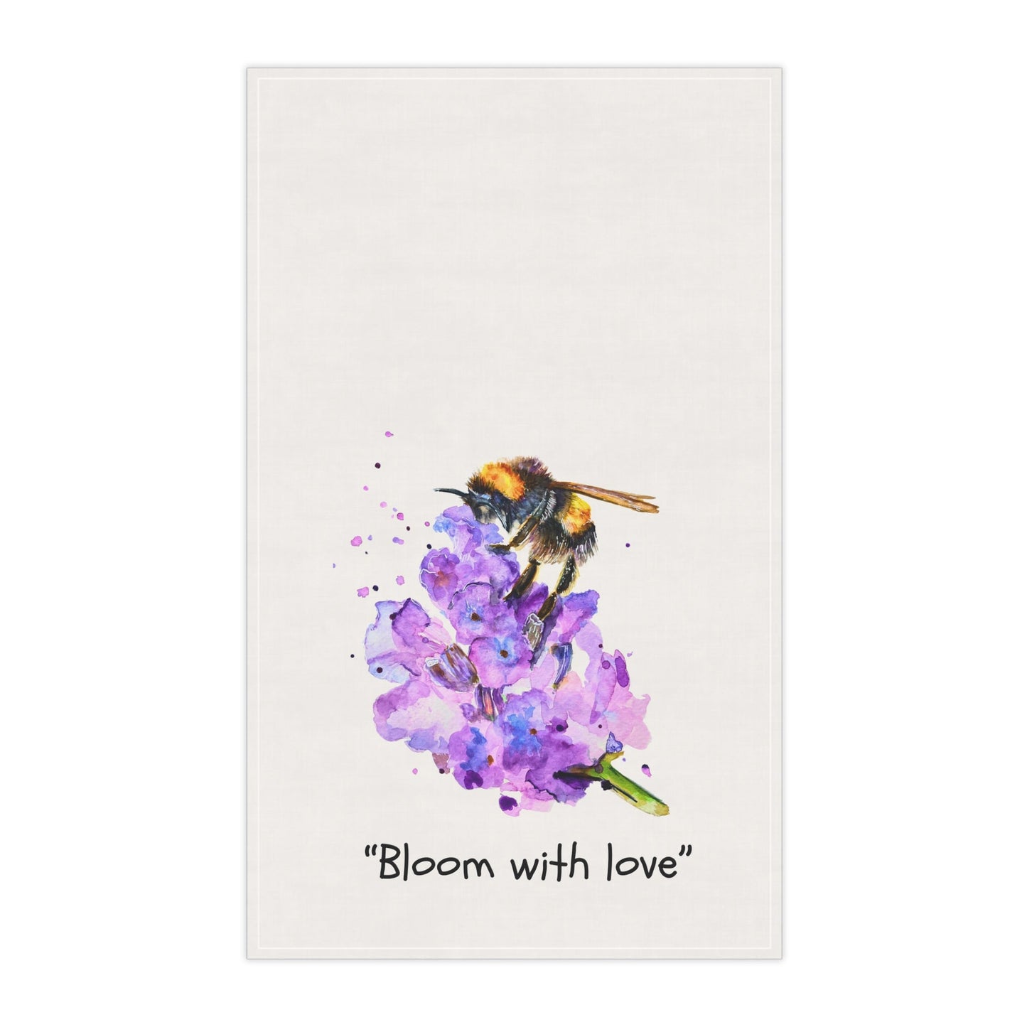 Kitchen Tea Towel - Bee Lavender Watercolor " Bloom with love" - YuiartKitchen Tea Towel - Bee Lavender Watercolor " Bloom with love"Home DecorYuiartPrintifyCotton Twill18" × 30"Farmhouse DecorCountry KitchenBee Lavender