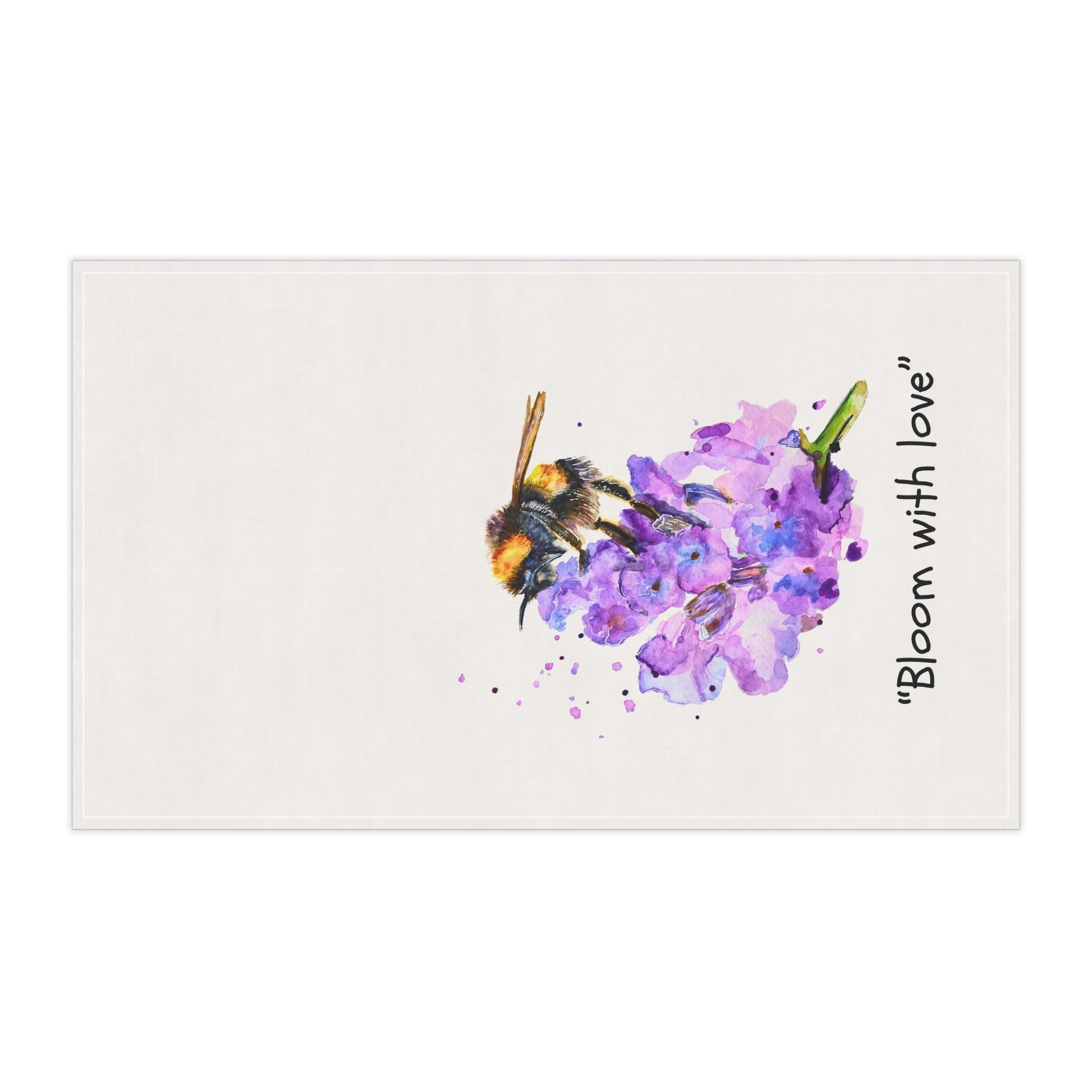 Kitchen Tea Towel - Bee Lavender Watercolor " Bloom with love" - YuiartKitchen Tea Towel - Bee Lavender Watercolor " Bloom with love"Home DecorYuiartPrintifyCotton Twill18" × 30"Farmhouse DecorCountry KitchenBee Lavender