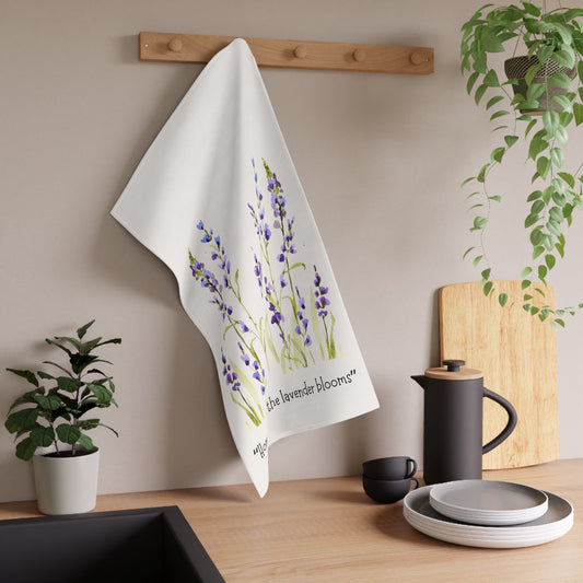 Lavender Bloom Cotton Tea Towels - " Home is where the lavender blooms" - Yuiart