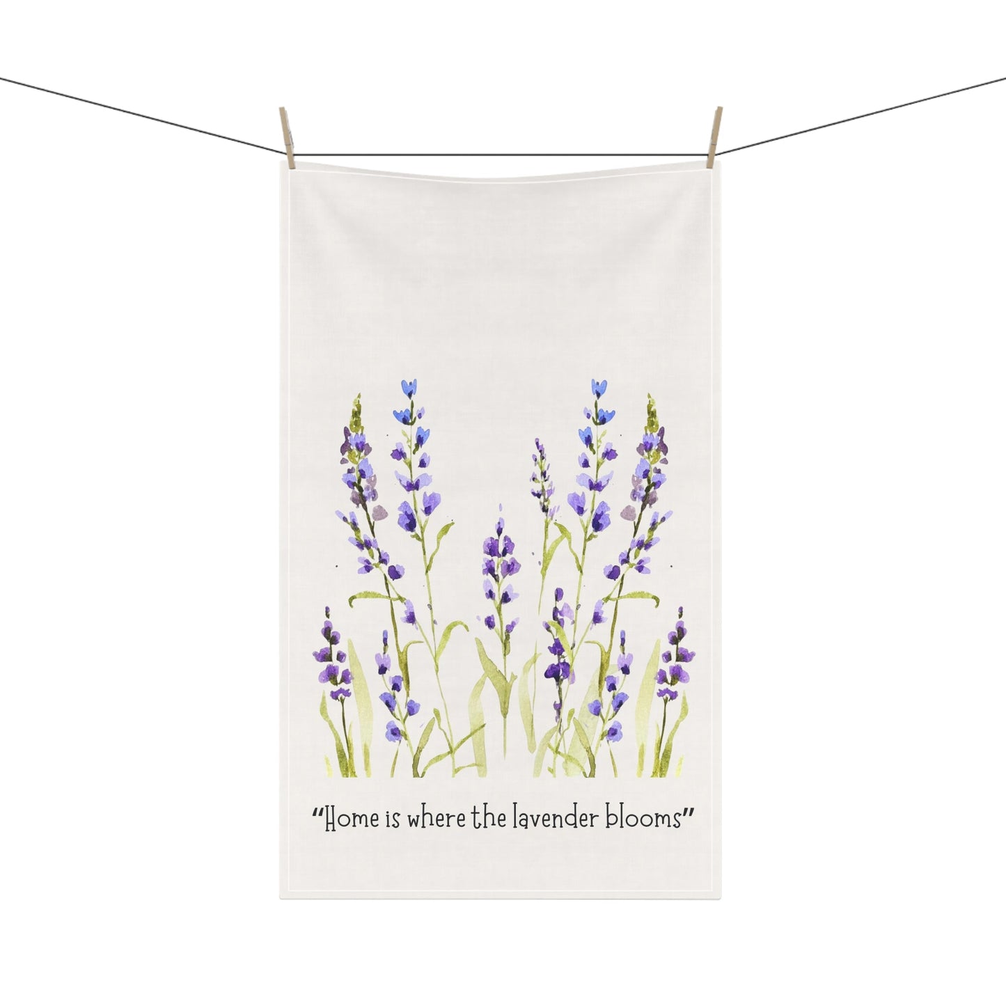 Lavender Bloom Cotton Tea Towels - " Home is where the lavender blooms" - Yuiart