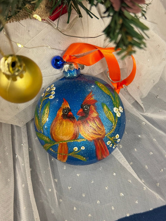 Love cardinal glass ornaments - Yuiart