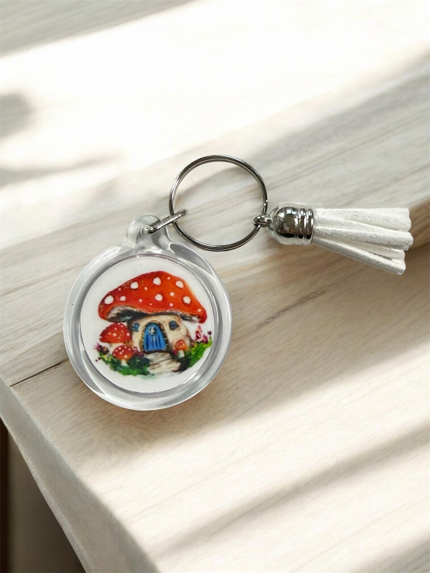 Penguin Christmas Story Collection – Watercolor Holiday Notecards with Key Mushroom House Key Chain. - Yuiart